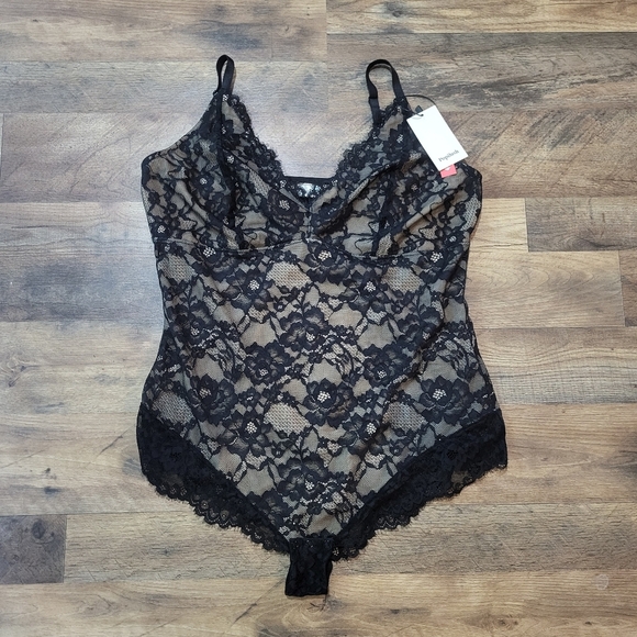 Popilush Black Lace V Neck Shapewear Tummy Control Bodysuit Size 3XL - Picture 6 of 11